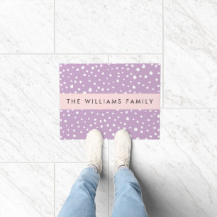 Lilac Dalmatian Spots, Dalmatian Dots, Your Name Doormat