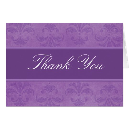 Lilac Damask Thank You Card