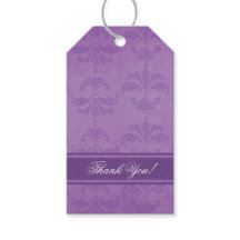 Lilac Damask Wedding Thank You