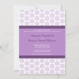 Lilac Decorative Stamp Formal Wedding Invitation