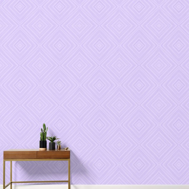 Lilac Diamond Geometric Purple Wallpaper (Hallway)