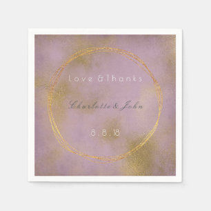 Lilac Distressed Gold Purple Vip Dandelion Wedding Napkin
