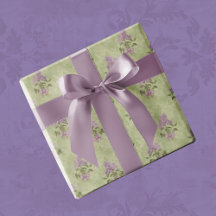 Lilac Dreams Vintage Style Green Antique Damask 