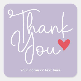 Lilac Elegant Merci avec Sticker du coeur