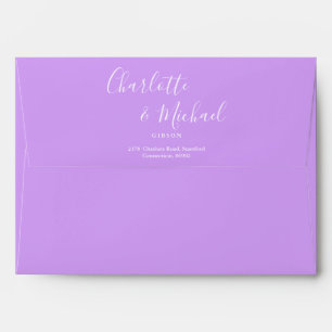 Lilac Elegant Signature Script Return Address Envelope