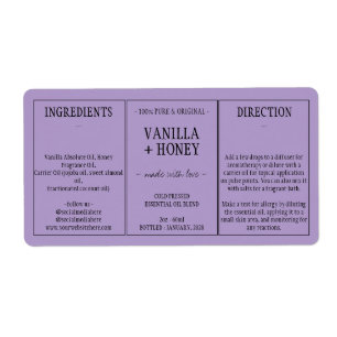 Lilac Essential Oil Cosmetic Bottle Wrap Around