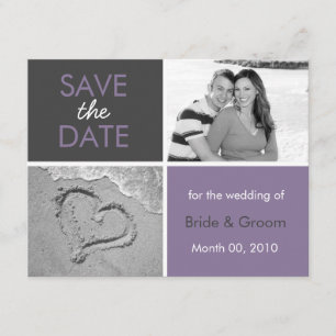 Lilac et Grey Enregistrer la date Cartes photos
