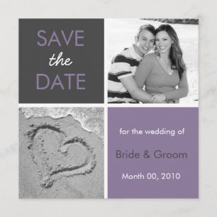 Lilac et Grey Enregistrer la date Cartes photos