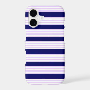 Lilac et rayures blanches motif avec bleu marine