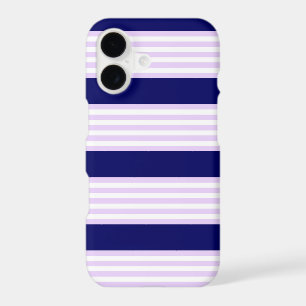 Lilac et rayures blanches motif avec bleu marine
