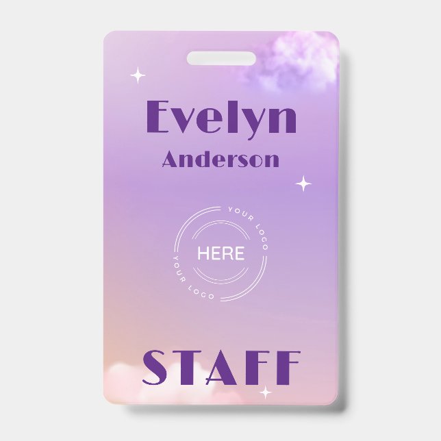 Lilac Event Staff Custom Logo Name Badge (Front)