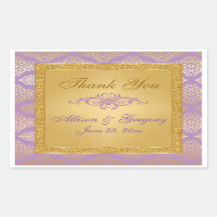 Lilac, FAUX Glitter, Damask Candy Buffet Sticker