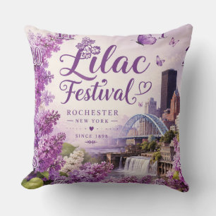 Lilac Festival Rochester New York Throw Pillow