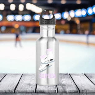 Lilac Figure Skates Personalized Girls 532 Ml Water Bottle