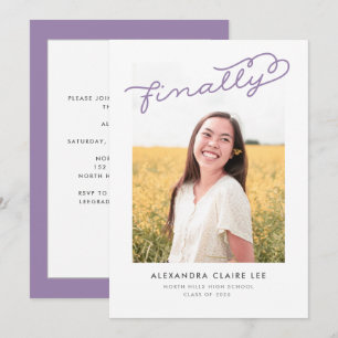 Lilac Finalement Faire-part de graduation photo