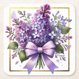 Lilac Floral Coasters, Elegant Flower Coasters