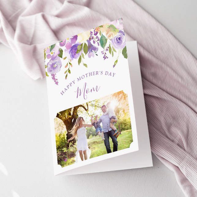 Lilac Floral Fête des Mères Carte photo pour maman (Créateur téléchargé)