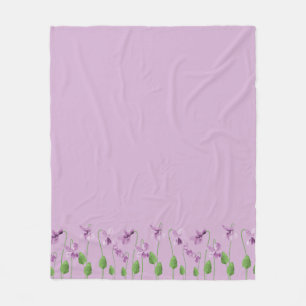Lilac Floral Fleece Blanket