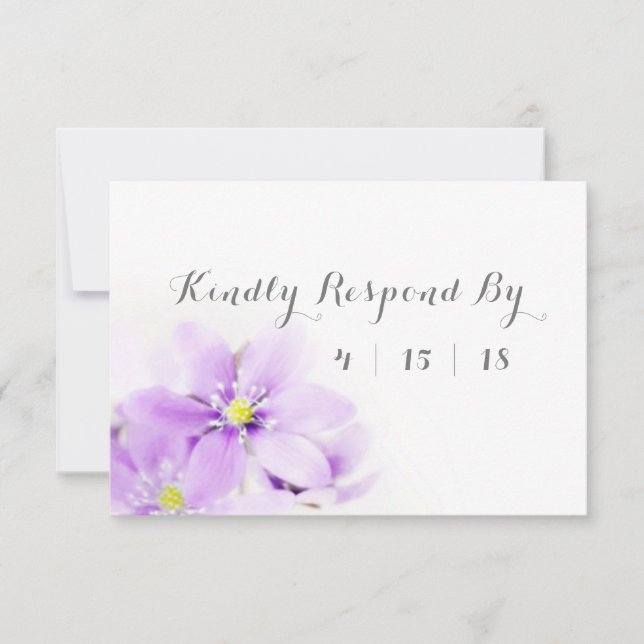 Lilac Floral Kindly Respond Wedding RSVP Card (Front)