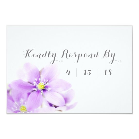 Lilac Floral Kindly Respond Wedding RSVP Card