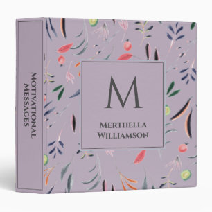 Lilac Floral MONOGRAM Custom Personalized Binder
