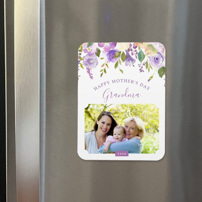 Lilac Floral Mother's Day Photo Magnet (Creator Uploaded)