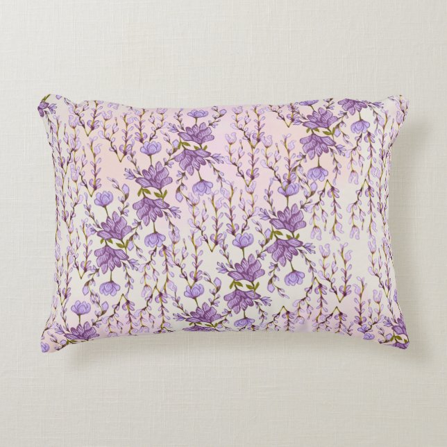 lilac  floral pillow (Front)
