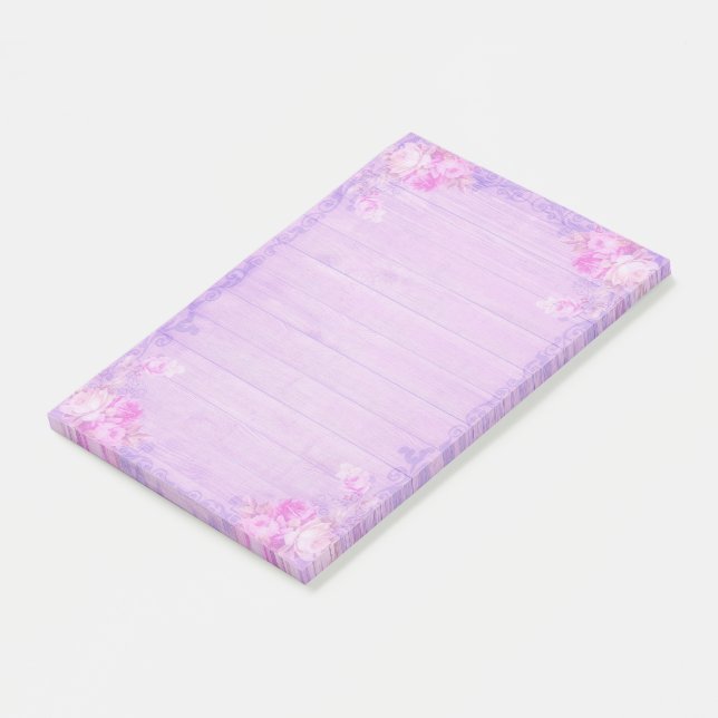 Lilac Floral Post-it Notes (Angled)