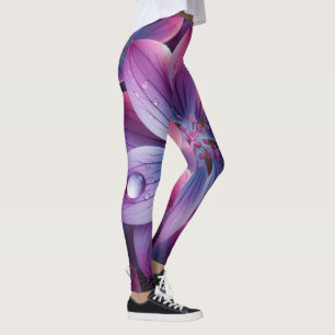 Lilac Floral Purple and Pink Leggings
