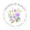 Lilac Floral Round Return Address Label