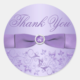 Lilac Floral Thank You Sticker
