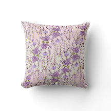 lilac floral throw pillow