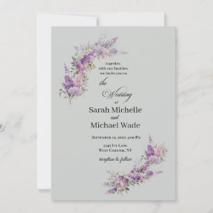 Lilac Floral Wedding Invitation