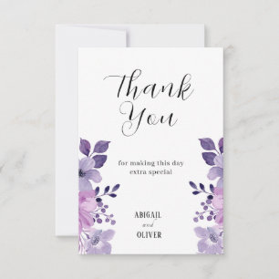 Lilac Floral Wedding Thank You Card
