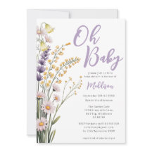 Lilac Floral Wildflowers Baby Shower