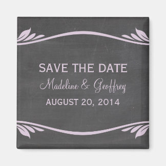 Lilac Flourish Chalkboard Save the Date Magnet