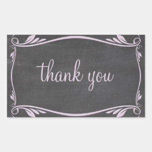 Lilac Flourish Chalkboard Thank You Stickers