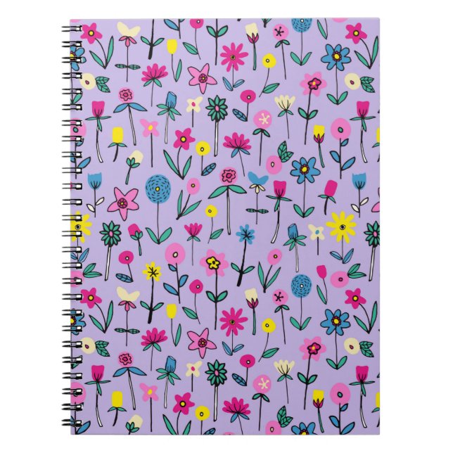 Lilac Flower Garden Spiral Notebook (Front)