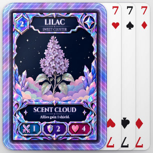Lilac Flower, Rainbow Foil Art Playing Cards