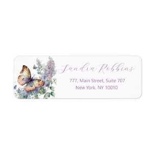 Lilac flowers and butterflies