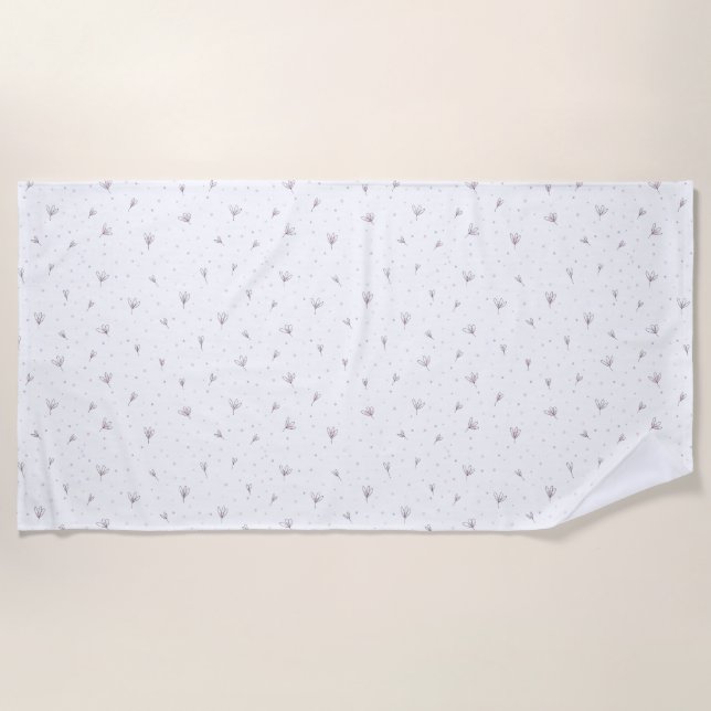 Lilac Flowers Beach Towel (Front)