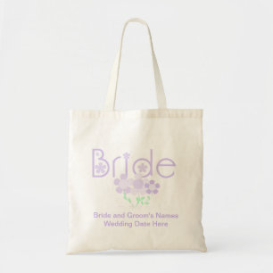 Lilac Flowers Bride Personalized Tote Bag