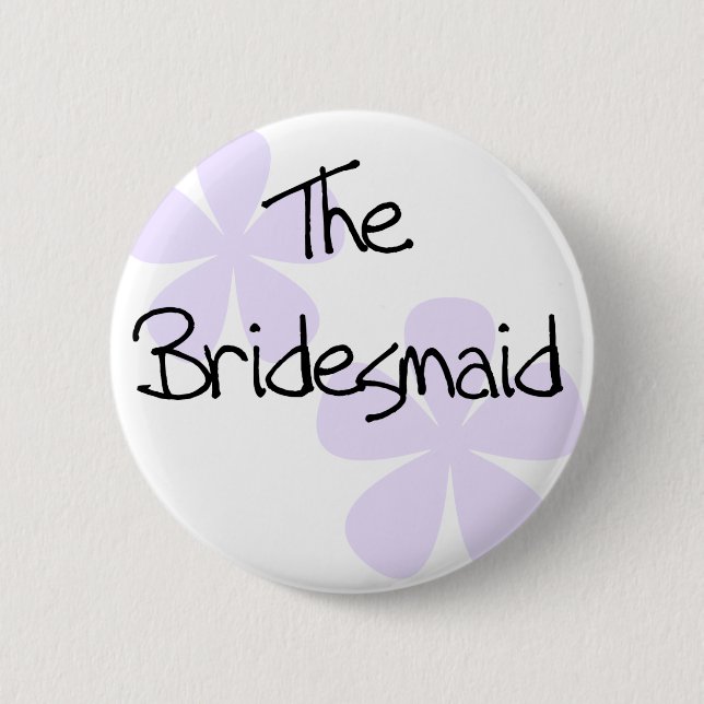 Lilac Flowers Bridesmaid 2 Inch Round Button (Front)