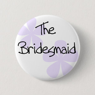 Lilac Flowers Bridesmaid 2 Inch Round Button