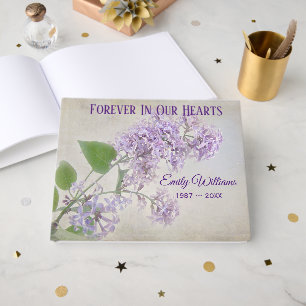 Lilac Flowers For Memorial Service Guest Book