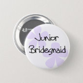 Lilac Flowers Jr. Bridesmaid 2 Inch Round Button (Front & Back)