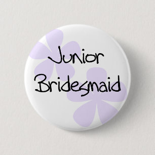 Lilac Flowers Jr. Bridesmaid 2 Inch Round Button