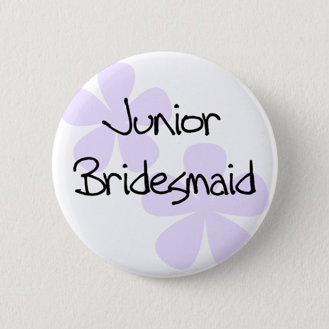Lilac Flowers Jr. Bridesmaid 2 Inch Round Button (Front)