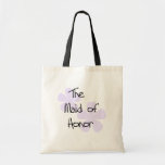 Lilac Flowers Maid of Honour Tote Bag<br><div class="desc">Pretty lilac flowers and black text design The Maid of  Honour T-shirts,  mousepads,  mugs,  buttons,  tote bags,  and more that you can customize with a name or other text. We have the matching design for all the members of the wedding party!</div>