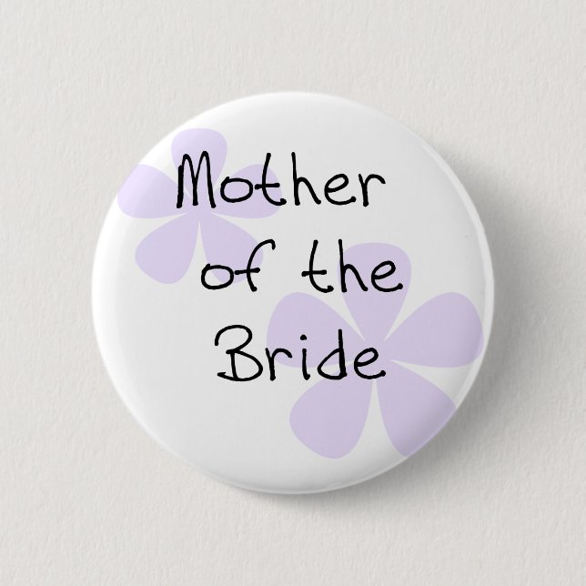 Lilac Flowers Mother of Bride 2 Inch Round Button (Front)